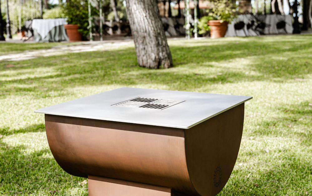 bbq da giardino in corten